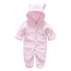 Kapuzen-Baby-Strampler aus Korallenfleece - Warmer Herbst-/Winter-Einteiler