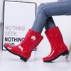Water Shoes Velvet Cotton Women's Rain Boots Rain Shoes Anti-rubber Shoes Half Tube Water Boots Medium Tube Warm Explosion