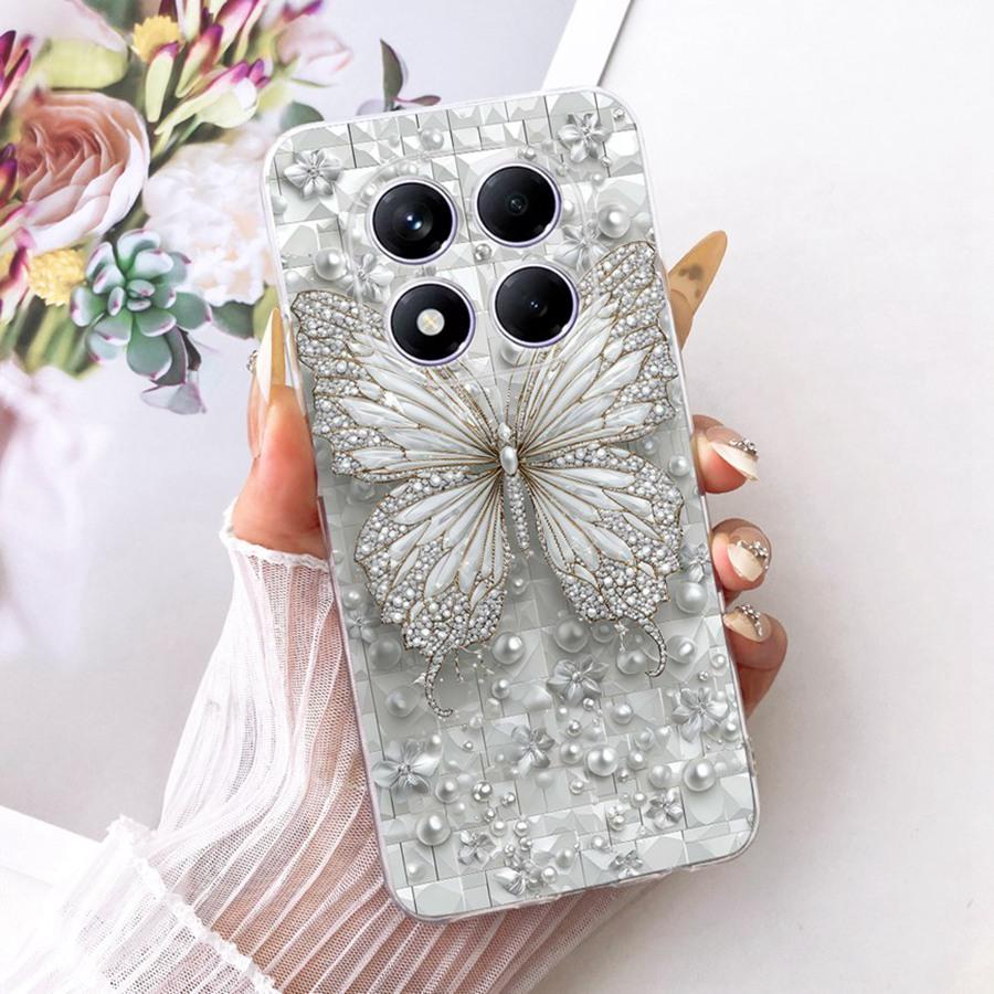 For Xiaomi Redmi Note 14 Pro Case Soft Silicone TPU Butterfly Painted Phone Case For Redmi Note14 14 Pro 4G Cover Coque