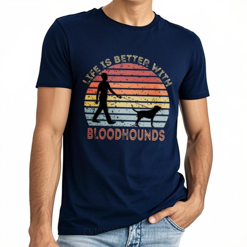 Soft For Unisex Teeshirt Round Neck Tshirt Brand Life Is Better With Bloodhounds Retro Unisex Tees Solid Color Tshirt Big Size Tee