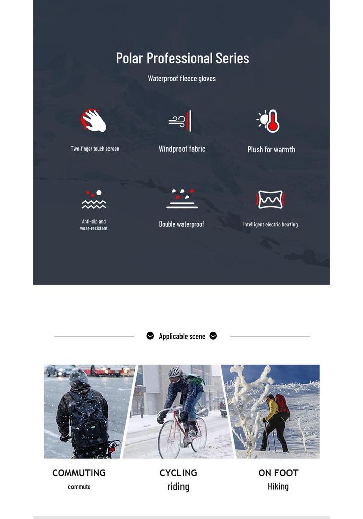 Unisex Electric Heated Gloves for Cold Protection: Rechargeable, Thickened for Outdoor Skiing & Cycling