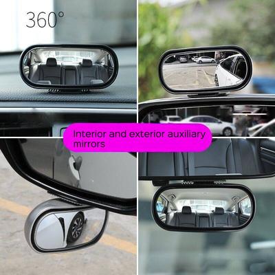 Car Mirror 360 Degree Adjustable Wide Angle Side Rear Mirrors Blind Spot Snap Way for Parking Auxiliary Rear View