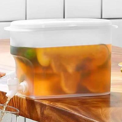 3.5L Water Kettle With Faucet Beverage Dispenser Cold Juice Lemonade Drinks Bucket Liquid Storage Tank Outdoor Fridge Organizers