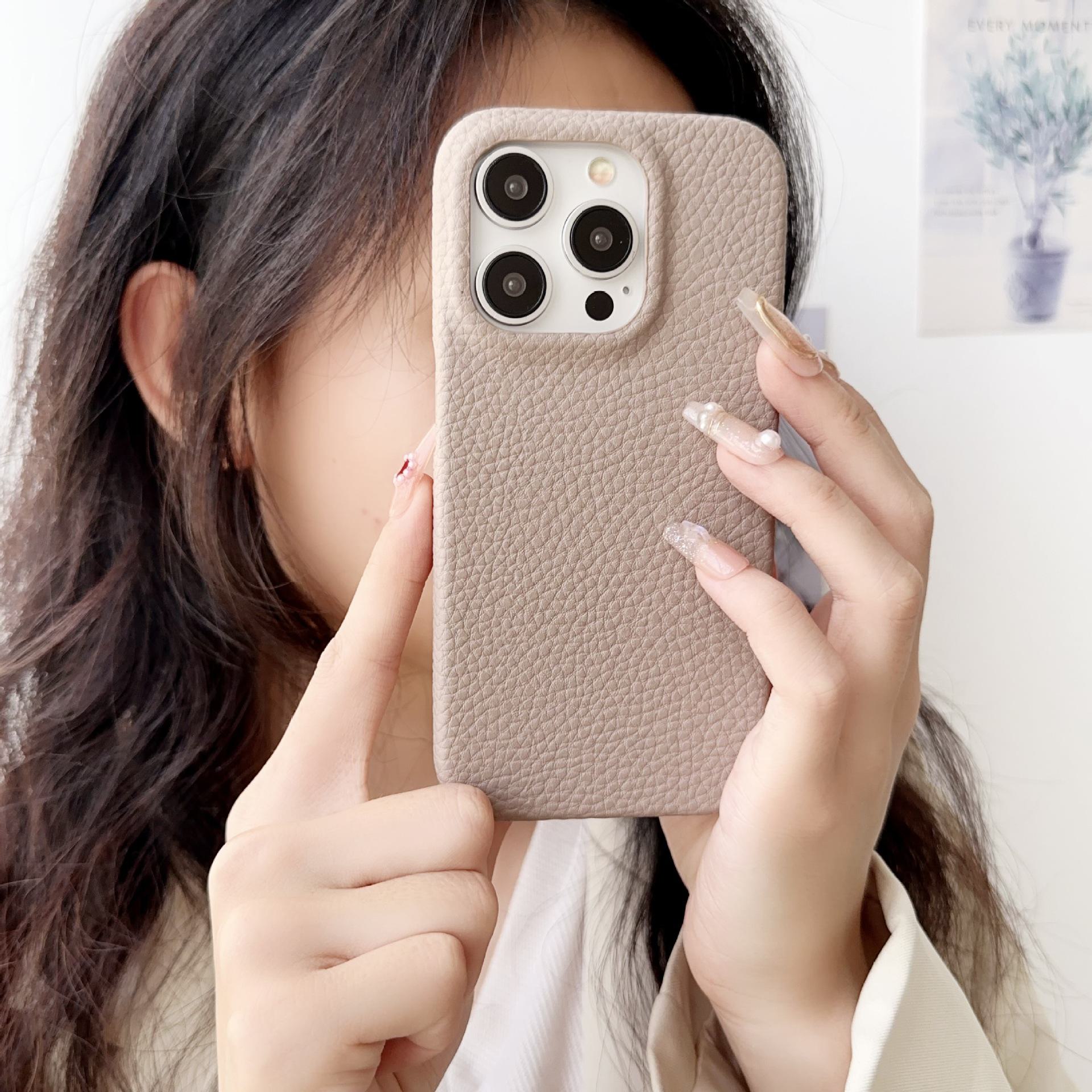 

Защитный чехол Litchi Pattern All-Inclusive для Apple iPhone 14, 13, 12 - Защита от падений, Тонкий - В наличии iPhone 13 Pro Max