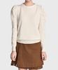 Keulleiseu Round Neck Puff Sleeve Knit_Black