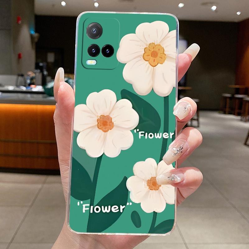 For Vivo Y33S V2109 Y33T V2146 Back Cover Vivo Y21 2021 Y21S Y21A Y21E Y21T Case Clear Luxury Butterfly Flowers Soft Phone Case