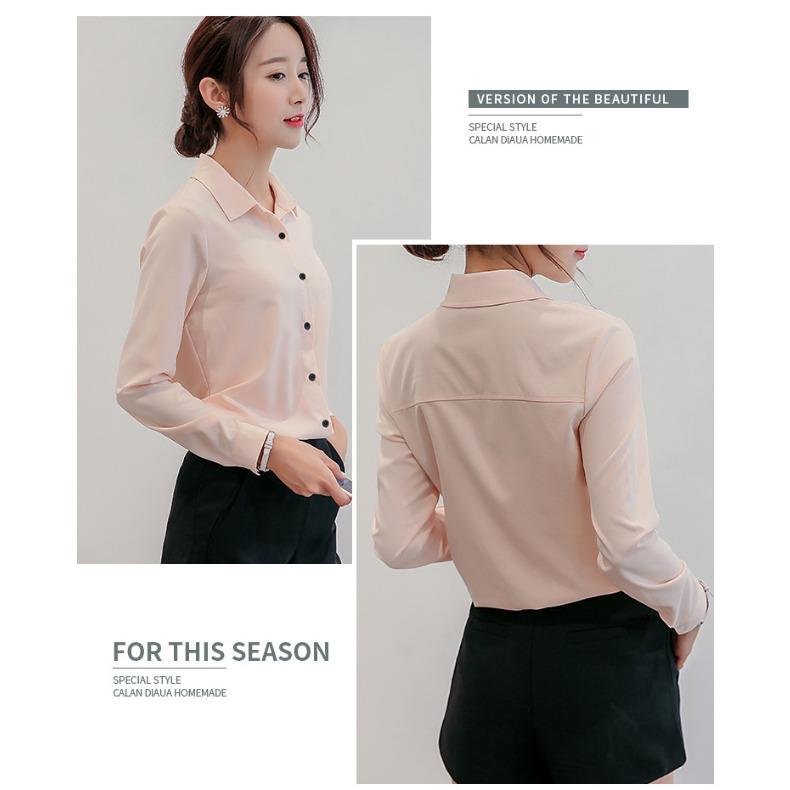 HNXC Spring Summer Fitted White Shirt for Women, Long-sleeved Student Professional Wear, Workwear Base Shirt, Work Clothes