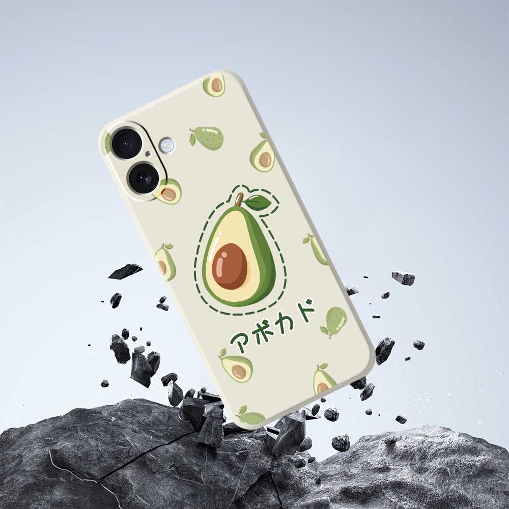 For iPhone 17 Case Avocados Pattern Printing Straight Edge TPU Phone Back Cover