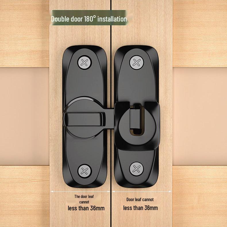 Punch-Free Zinc Alloy Antique Deadbolt Bathroom Door Buckle