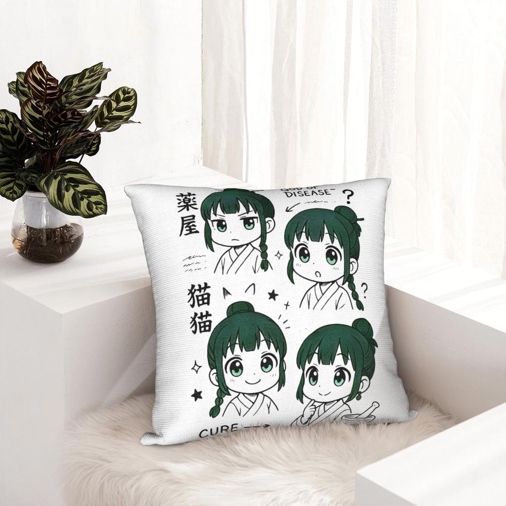Soft The Apothecary Diaries Maomao Pillowcase Polyester Cushion Cover Decor God of Disease Anime Pillow Case Cover Home Zipper
