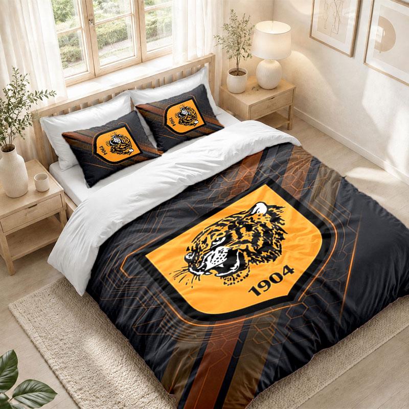 Bedding Set 1 Duvet Cover 2 Pillowcases Hull FC Print Bedroom Home Decoration