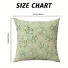 Vintage Sage Green Floral Ditsy  Square Jacquard Pillow Cover for Sofa Office Waist Cushion Cover Home Decorative Pillowcase