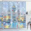 Building Shower Curtain Cityscape Urban Architecture Geometry Modern Art Bathroom Decor Bathtub Shower Curtain Liner With Hooks