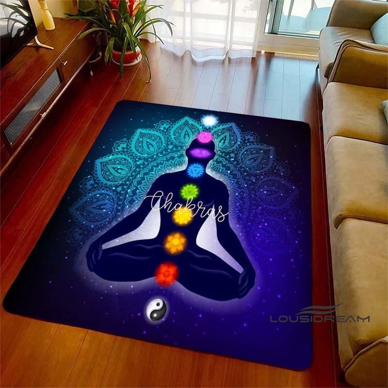 3D Rainbow 7 Chakra Rug, Bedroom Rug for Living Room, Home Sofa Decor, Kids Play Mat, Large Decor Rug, Yoga Meditation001