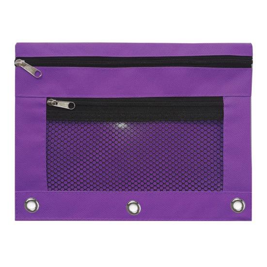 3ks Pouzdro na tužky 3 kroužkový pořadač Velkokapacitní Pouzdro na tužky Průhledné okénko