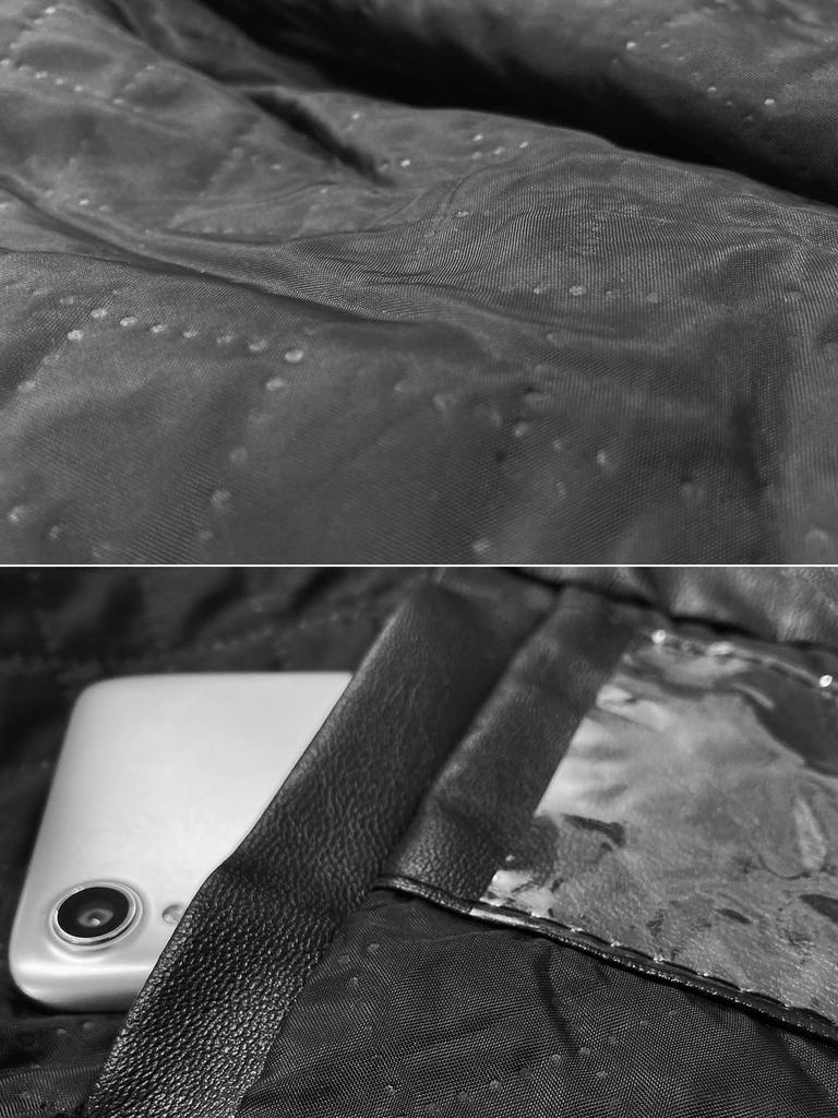 Faux Leather Blouson Riders Long Cold Casual Korean Large Body Big Date Birthday Black [Luxe Relax] Jacket, Casual, Sleeve, Protection, Outerwear,