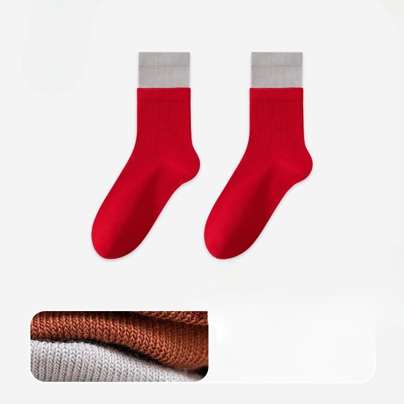 

Female Autumn Sports Leisure Double Mouth Anti Pilling Bacteriostatic Deodorant Boneless Tube Socks 1 pair