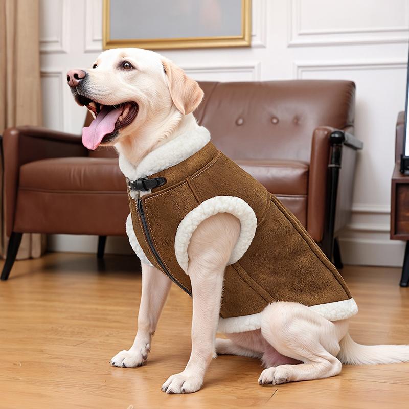 Ubrania dla psa Zimowy ciepły zamszowy pogrubiony płaszcz z podszewką Kamizelka dla dużych psów Duży rozmiar Modny styl Design Produkty dla zwierząt Artykuły