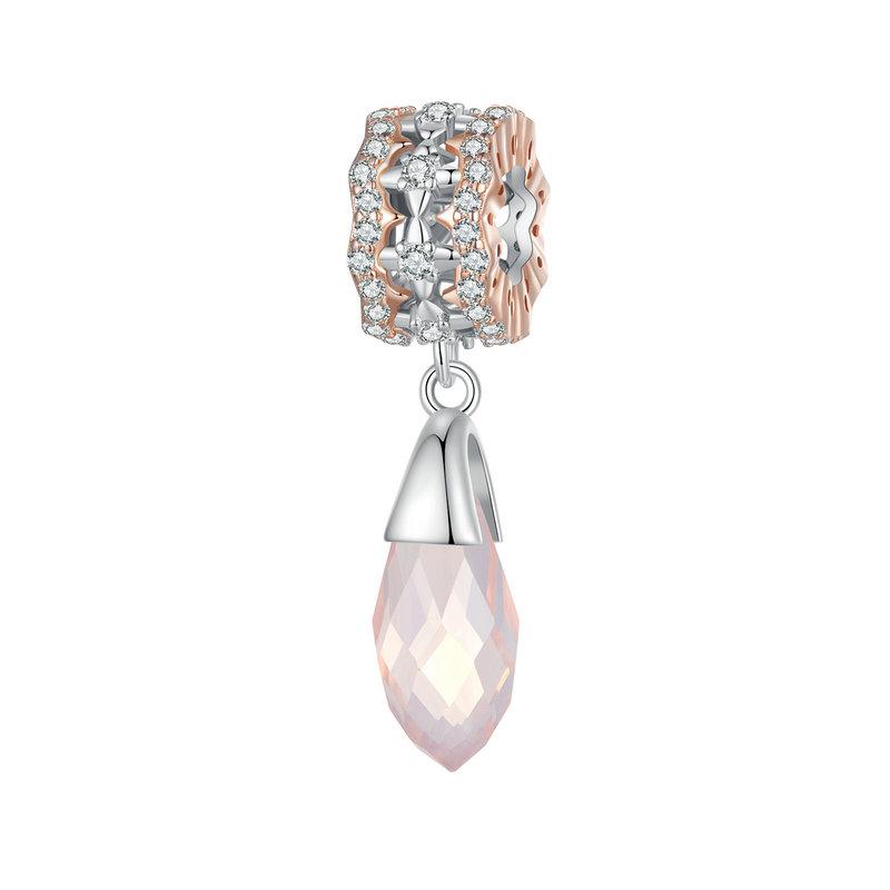 

WOSTU 925 Silver Rose Golden Autumn Charm Hollowed-out Beads Glass Pendant Fit Original Bracelet DIY Jewelry Accessory