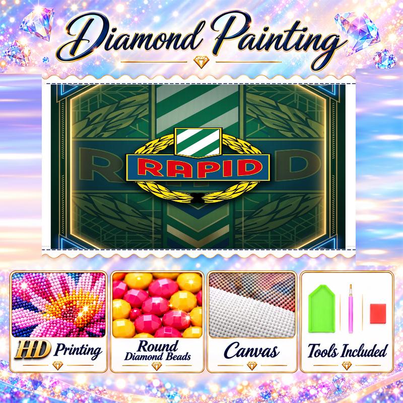 Rapid Wien FC Diamond Painting Kit 5D Full Drill DIY Diamond Mosaic Wall Art Home Decor