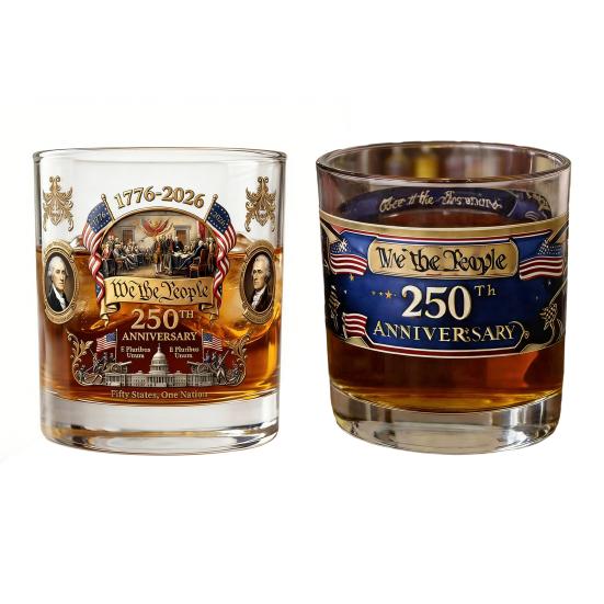 Commemorative Whiskey Glass Handcrafted History Themed Wine Glass for Stability Decorative Collectible Glass Gift for Collectors & Bourbon Lovers