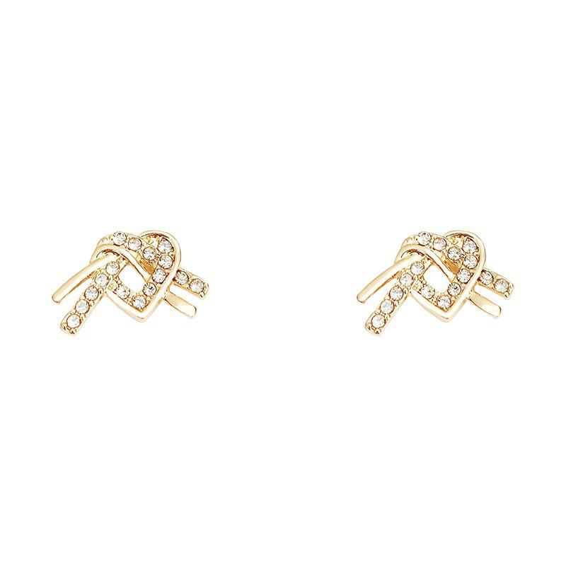 Orecchini a lobo a forma di cuore in argento S925 - Trendy 2023 Lusso Leggero con Stile di Alta Gamma