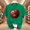 Funny Silly AI Apple Gen Z Meme BrainRot Humor Tongue Out Tshirt for Unisex T Shirts Crewneck Short Sleeve Tops Unisex Clothing