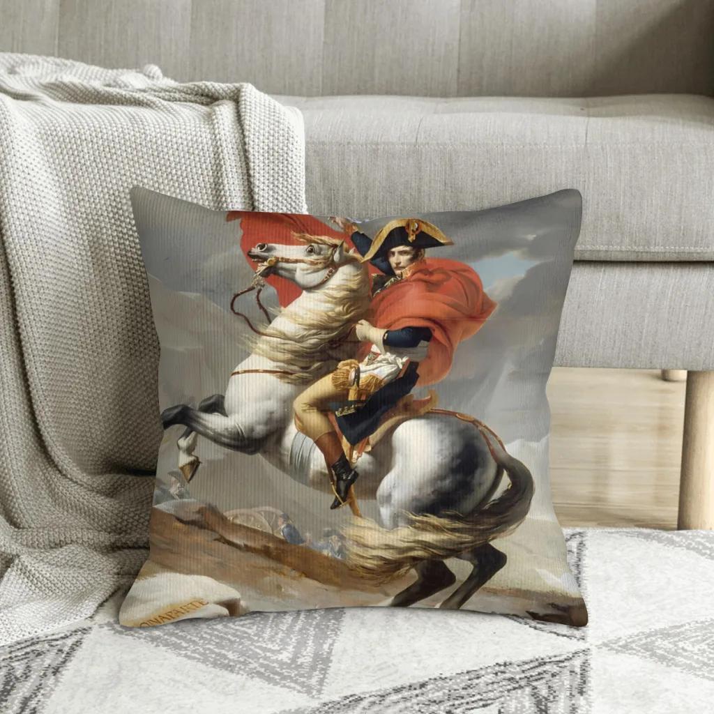 Napoleon Crossing the Alps - Jacques-Louis David Cojines Throw Pillow Case French Empire Napoleon Cushion Home Sofa Chair Print