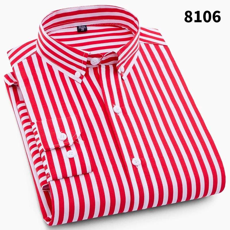 

New 2026 Men s Plaid Shirts Long Sleeve Spring Autumn Thin Male Casual Shirt Man Printed Dress Shirt Stripe Business Shirts Male 44