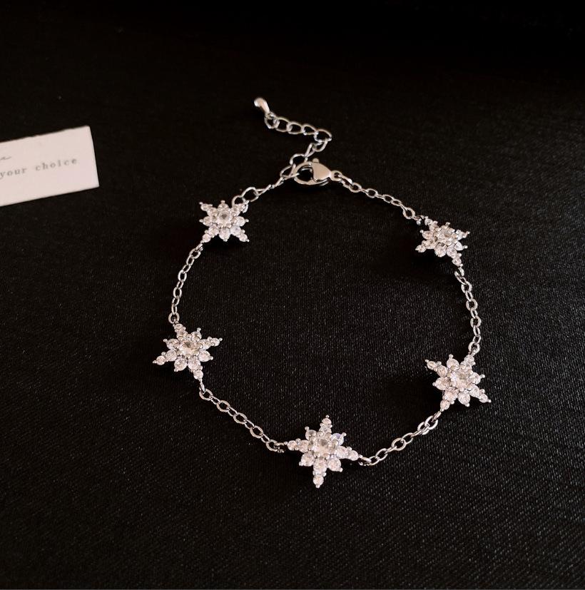 Electroplated Zircon Sun Love Bracelet Niche Sweet Versatile Bracelet Temperament Light Luxury High-end Jewelry Women