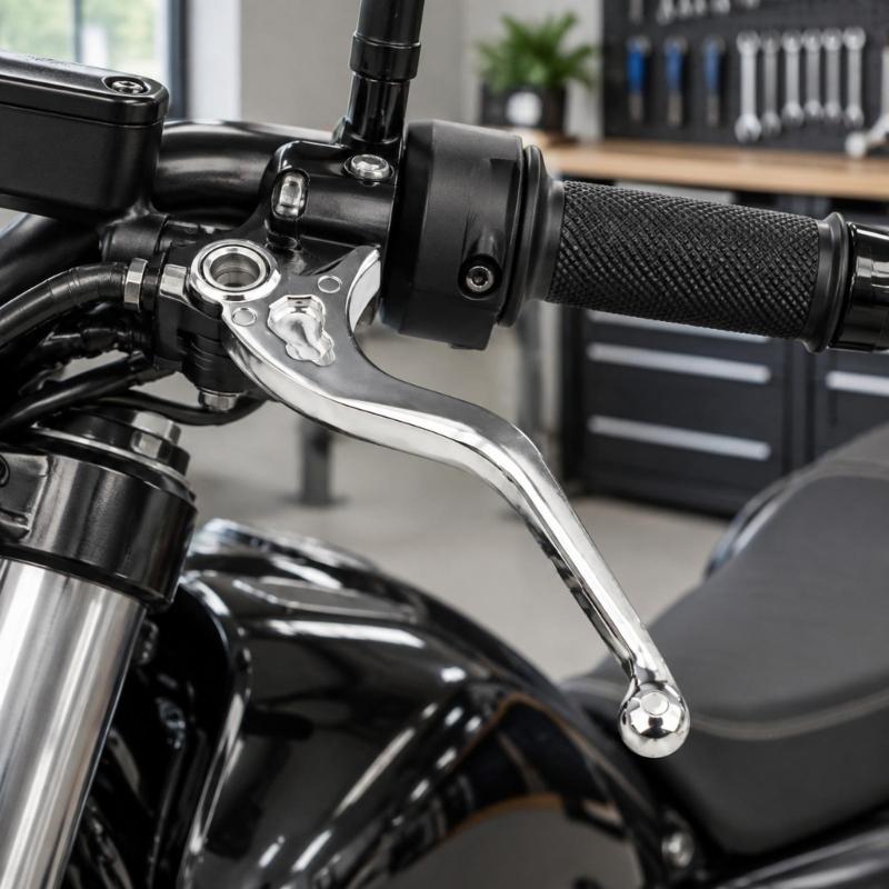 Motorcycle Brake Lever Replacement Set for IN10, Left and Right Metal Control Levers with Silver Finish for Worn or Damaged Parts
