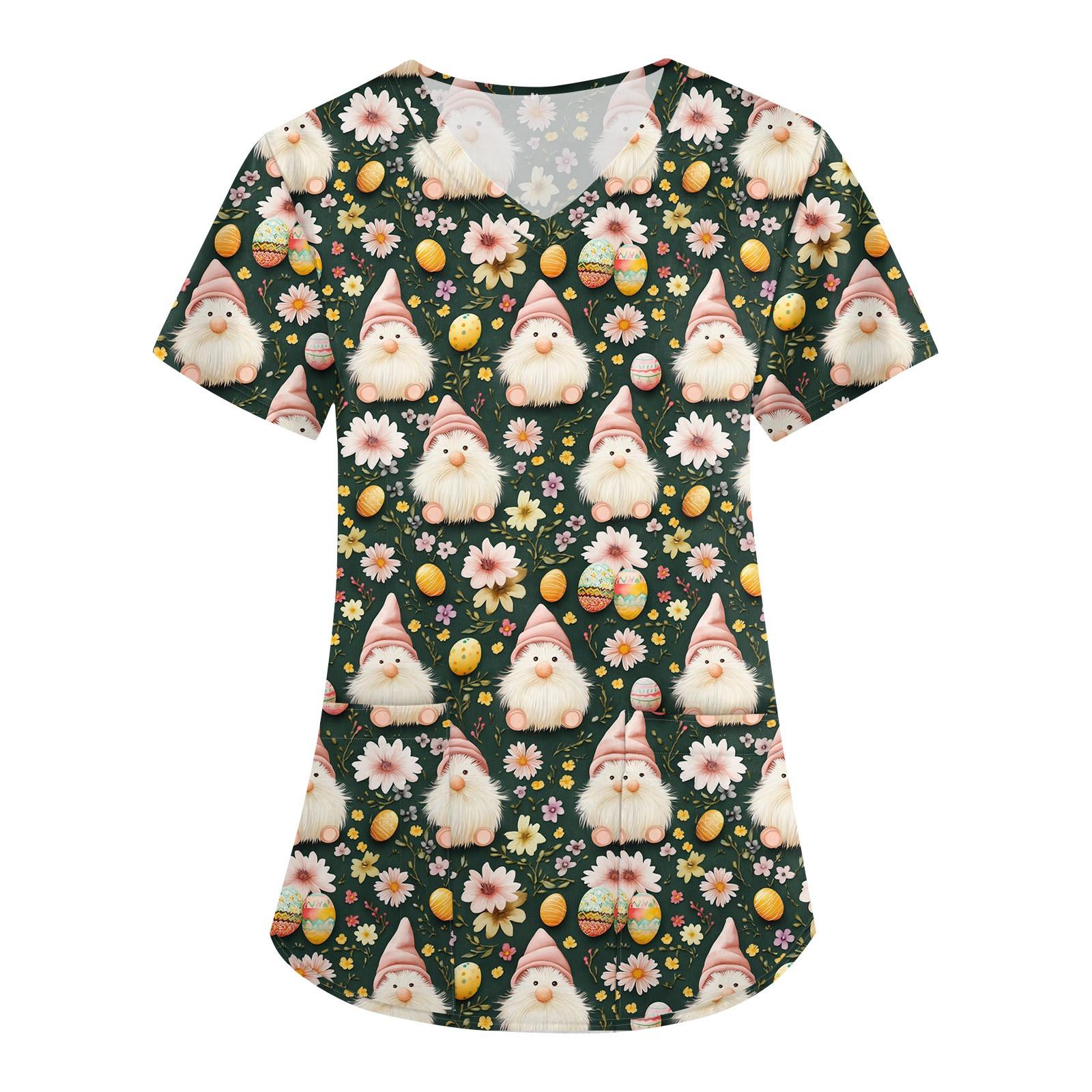 

Женская печатная униформа рабочая униформа с V-образным вырезом и карманами защитная униформа защитная униформа M