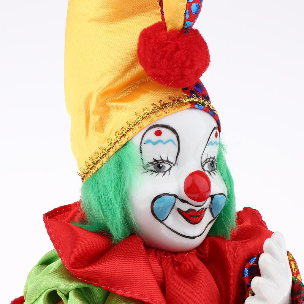 Porzellan Clown Puppe Hängender Fuß Harlekin Ausstellungsornament, H