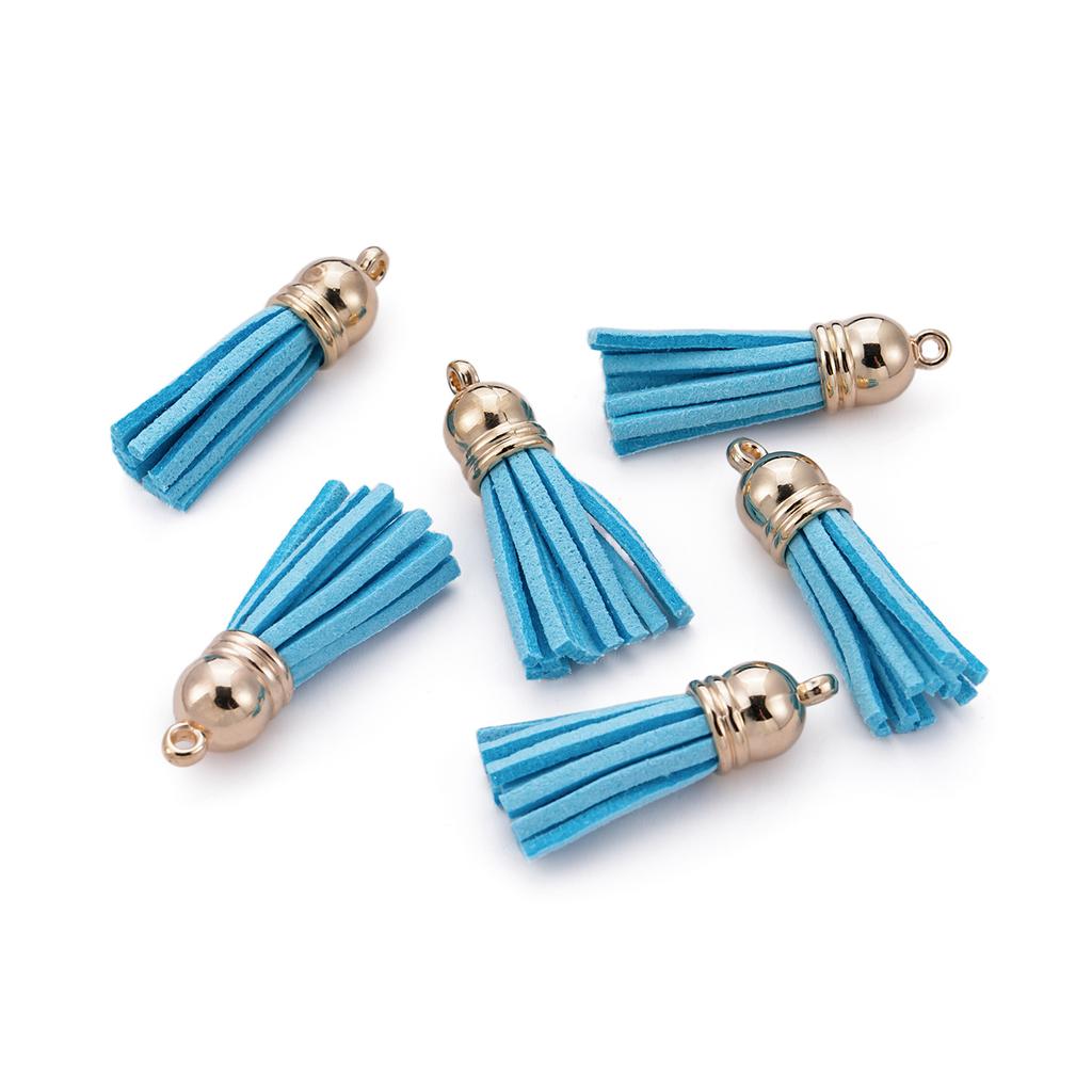 20pcs/lot 38mm Tassel Vintage Leather Tassels Fringe Pendant For DIY Keychain Jewelry Making Supplies Charms Accessories