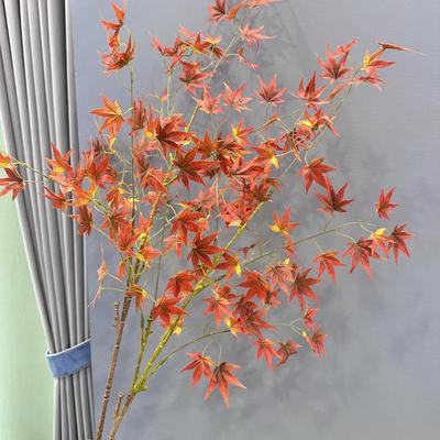 Long Stem Five-Lobed Artificial Maple Leaves for Decoration and Photography