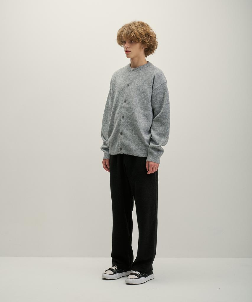 GNOK Wool Round Neck Knit Cardigan [Gray]