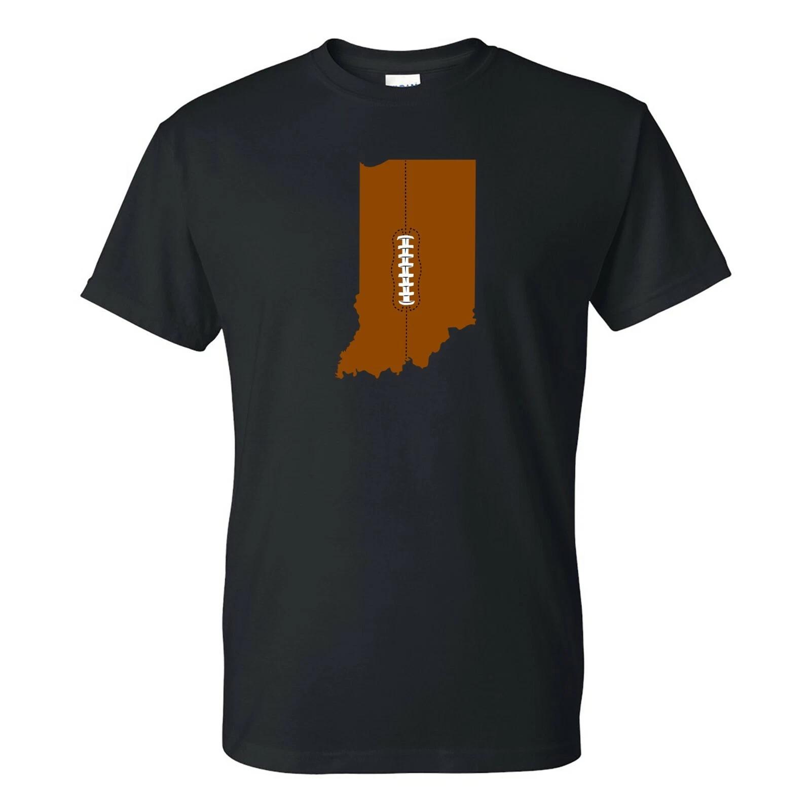 Indiana Football State Shape - Hometown Pride T Shirt - Black L
