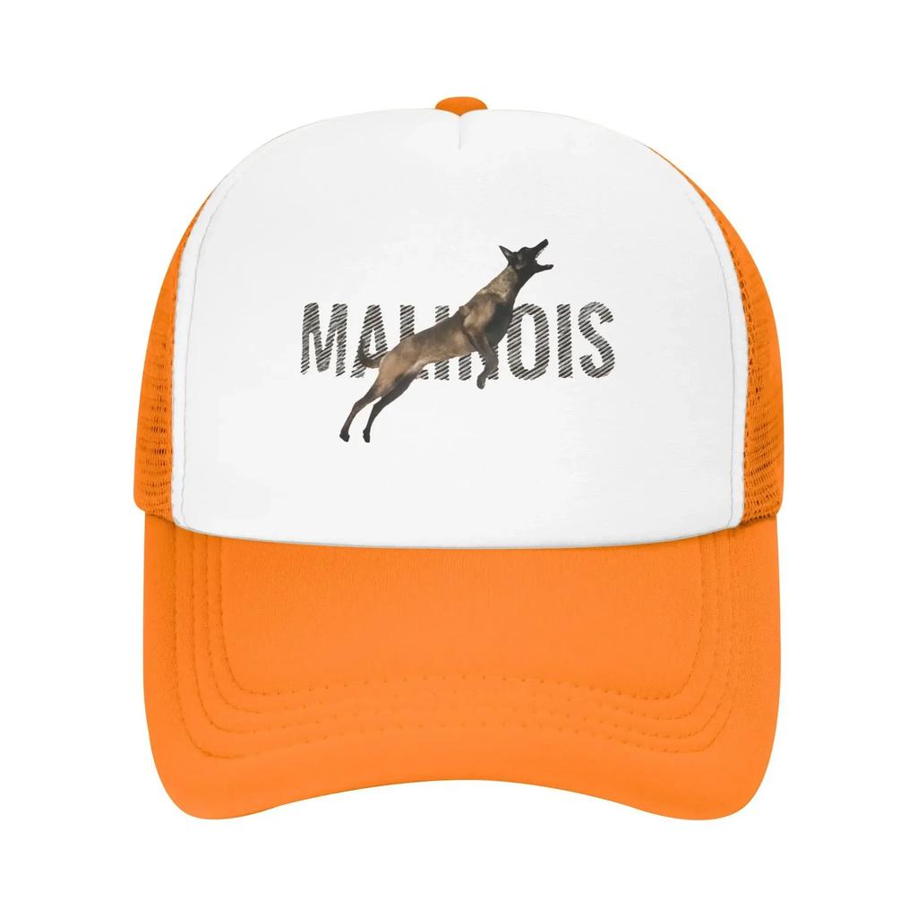 2025 Animal Malinois Belgian Dog Letters Camping Mesh Baseball Caps For Mens Camping Female Beach Dad Hat Snapback Cap