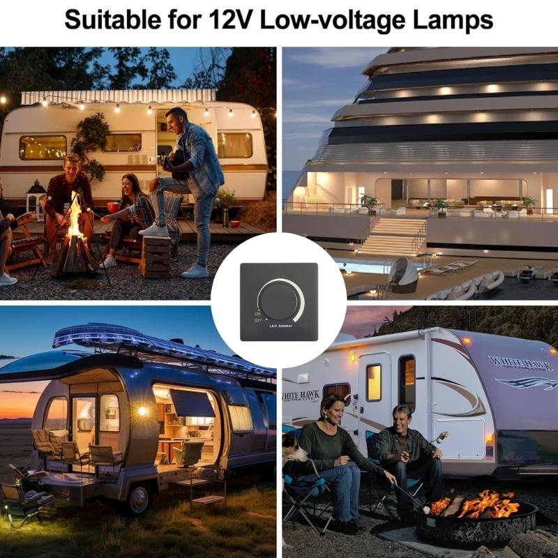 86 Type Wall Light LED Dimmer Switches Rotary Knob Dimmer Switches 300W Adjustable Brightness Controller Easy To Use