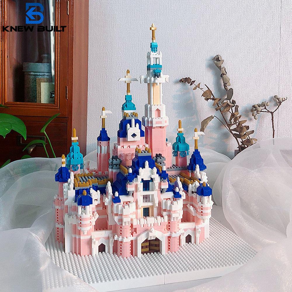 Honey Pink Castle Model Kits Micro Mini Building Blocks for Adults Princess Castles Gift Architecture Bricks Entertainment Toys