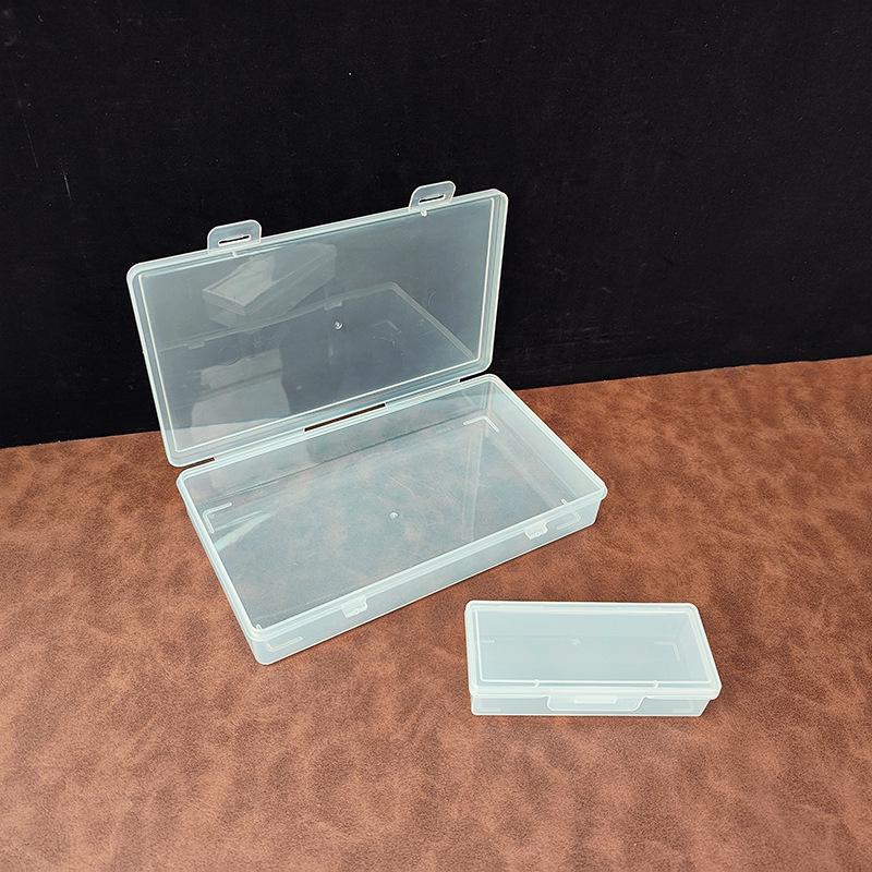 Transparent Dustproof Storage Box for Fishing Hooks & Paper Clips (1+4) Long Item Organizer, PP Plastic