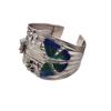 Zuyin 990 Butterfly Small Flower Burnt Blue Enamel Colorful Woven Bracelet for Women's Retro Ethnic Fashion Butterfly Love Flower Silver Bracelet