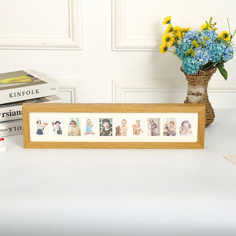 Mini Picture Frames Wooden Memorial Photo Frame Room Decoration Baby Growth Photo Album Frame Home