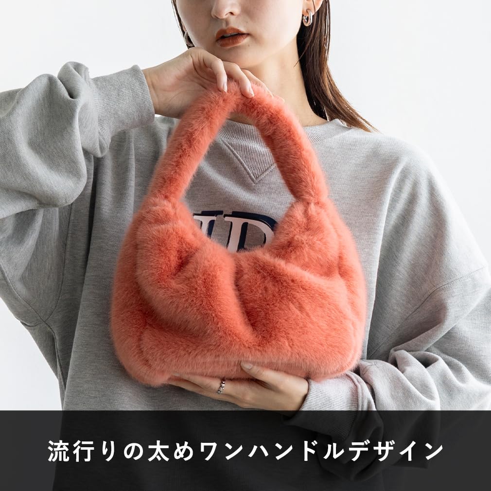 VITAFELICE Faux Fur Bag Women's One-Handle (NSB-30371Z) (Coral)