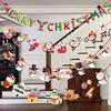 Christmas Decoration 7 Types Set Garland Cute Socks Tree Hanging Flag Banner Merry Paper Santa Claus Garden Long Colorful Izakaya Ceiling Wall Sign