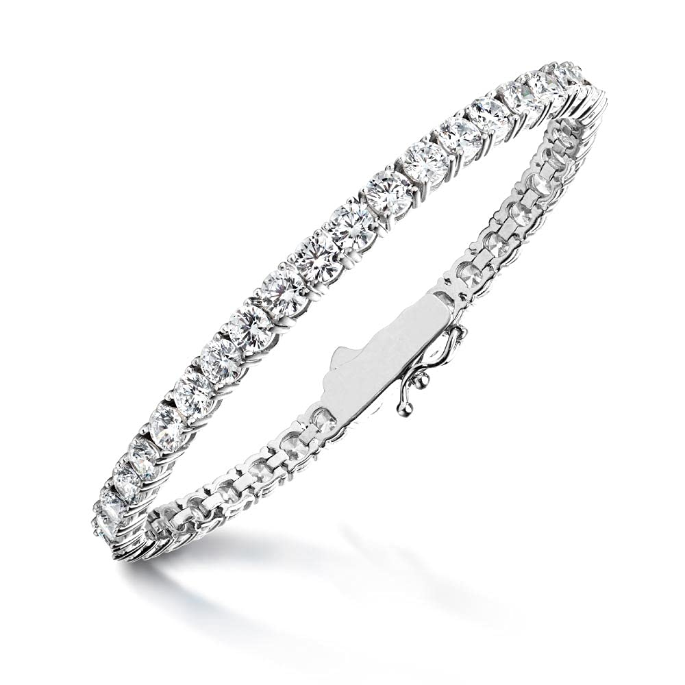 Gift from New York Bracelet 10ct Tennis Bracelet Platinum Finish 925 Silver Metal Hypoallergenic Gift Women's Women's