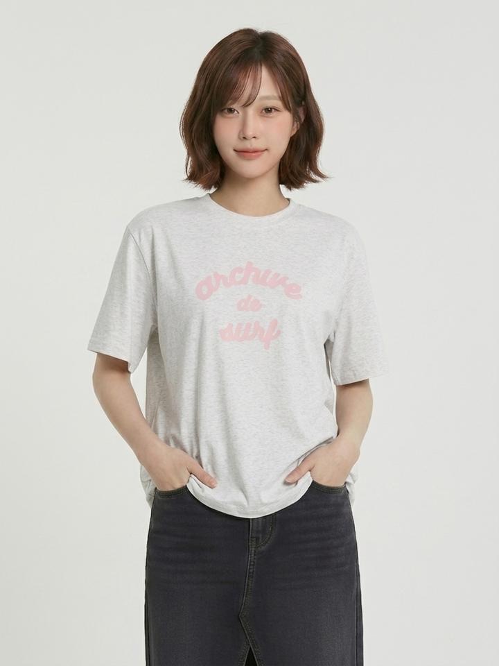 HANGTEN Women'S Front Lettering Graphic Short Sleeve T-Shirt_051(10570-131-406-31)