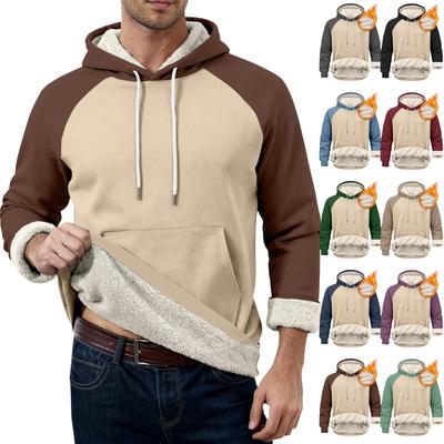 Herren Casual Langarm Fleece-Hoodie mit Taschen