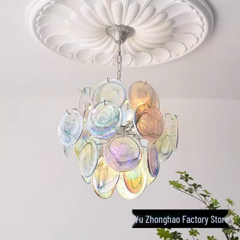 Elegant Vintage Ink Green Glass Chandelier for Living Room or Master Bedroom