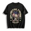 Funny Hanging Bat Print Casual Top Unisex Cute Animal Pattern Loose Breathable Daily T-Shirt Pure Cotton T-shirt